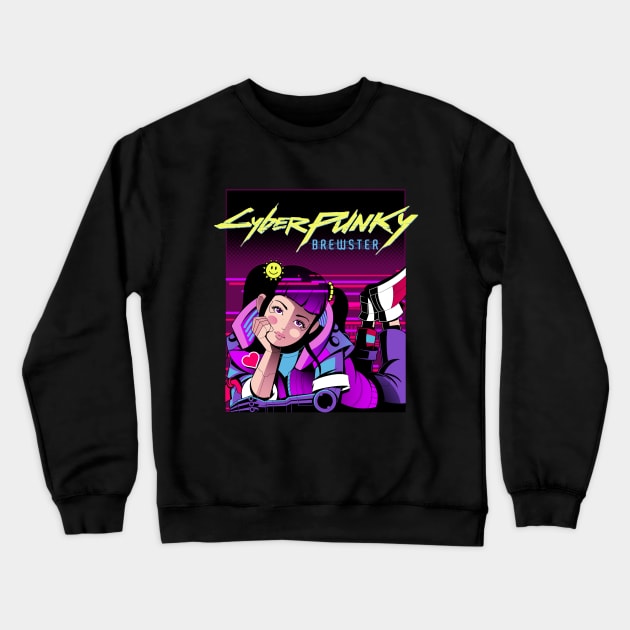 Cyberpunky Brewster Crewneck Sweatshirt by JayHai